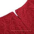 Kate Kasin Women 3/4 Sleeve Crew Neck Hips-Wrapped Red Lace Bodycon Pencil Dress KK000506-2